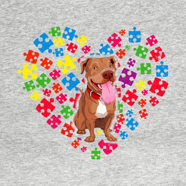 Pet Pitbull Autism Awareness Months For Dog Mom And Dad by CarolIrvine